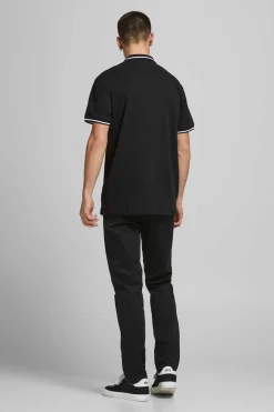Jack & Jones Polo Algodao Gola Contraste Preto Online