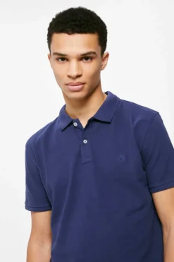 Springfield Polo Basico Pique Slim Azulado New