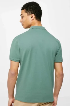 Springfield Polo Basico Pique Slim Verde Sale