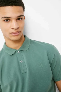 Springfield Polo Basico Pique Slim Verde Sale