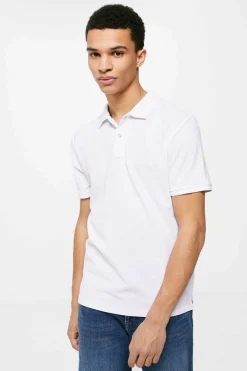 Springfield Polo Basico Pique Slim Branco Online