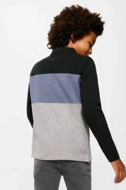 Springfield Kids Polo Color Block Manga Comprida Menino Marinho Best