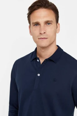 Cortefiel Polo Coolmax Manga Comprida Azul Hot