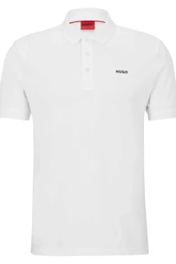 HUGO Polo De Pique Branco Hot