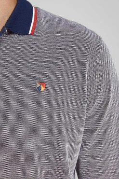 Jack & Jones Polo Manga Comprida Faixa Contraste Azulado