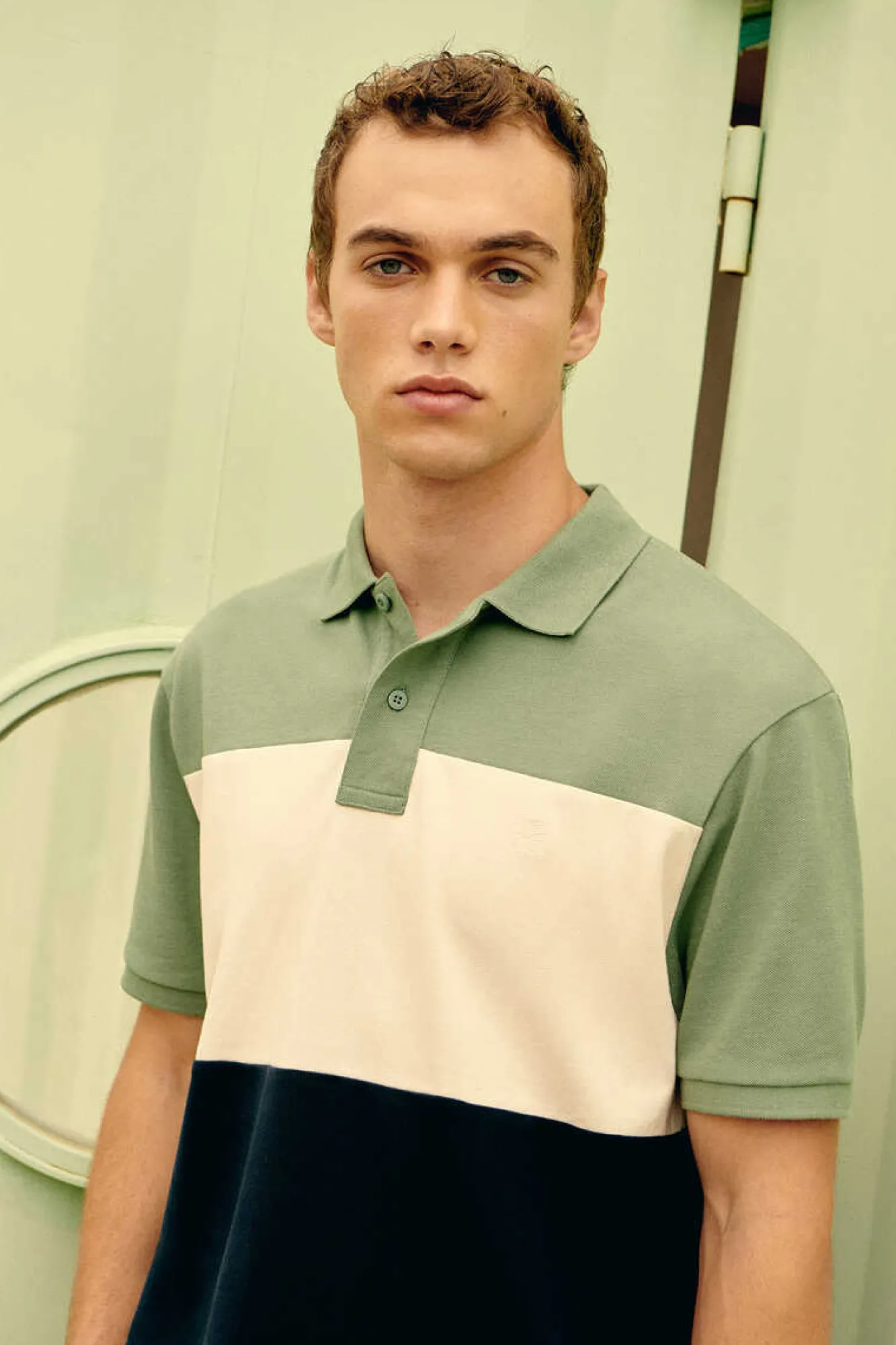 Springfield Polo Pique Color Block Verde