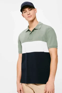 Springfield Polo Pique Color Block Verde