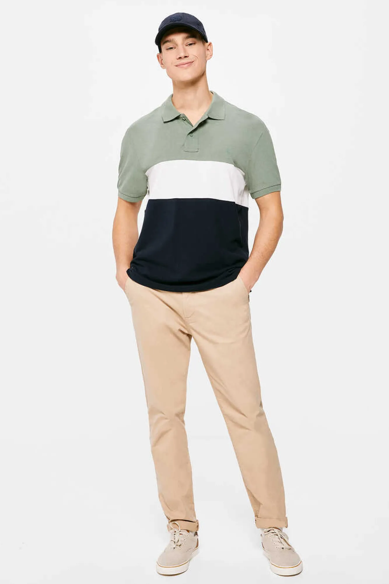Springfield Polo Pique Color Block Verde