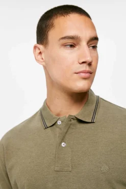 Springfield Polo Pique Contrastes Cinza Online