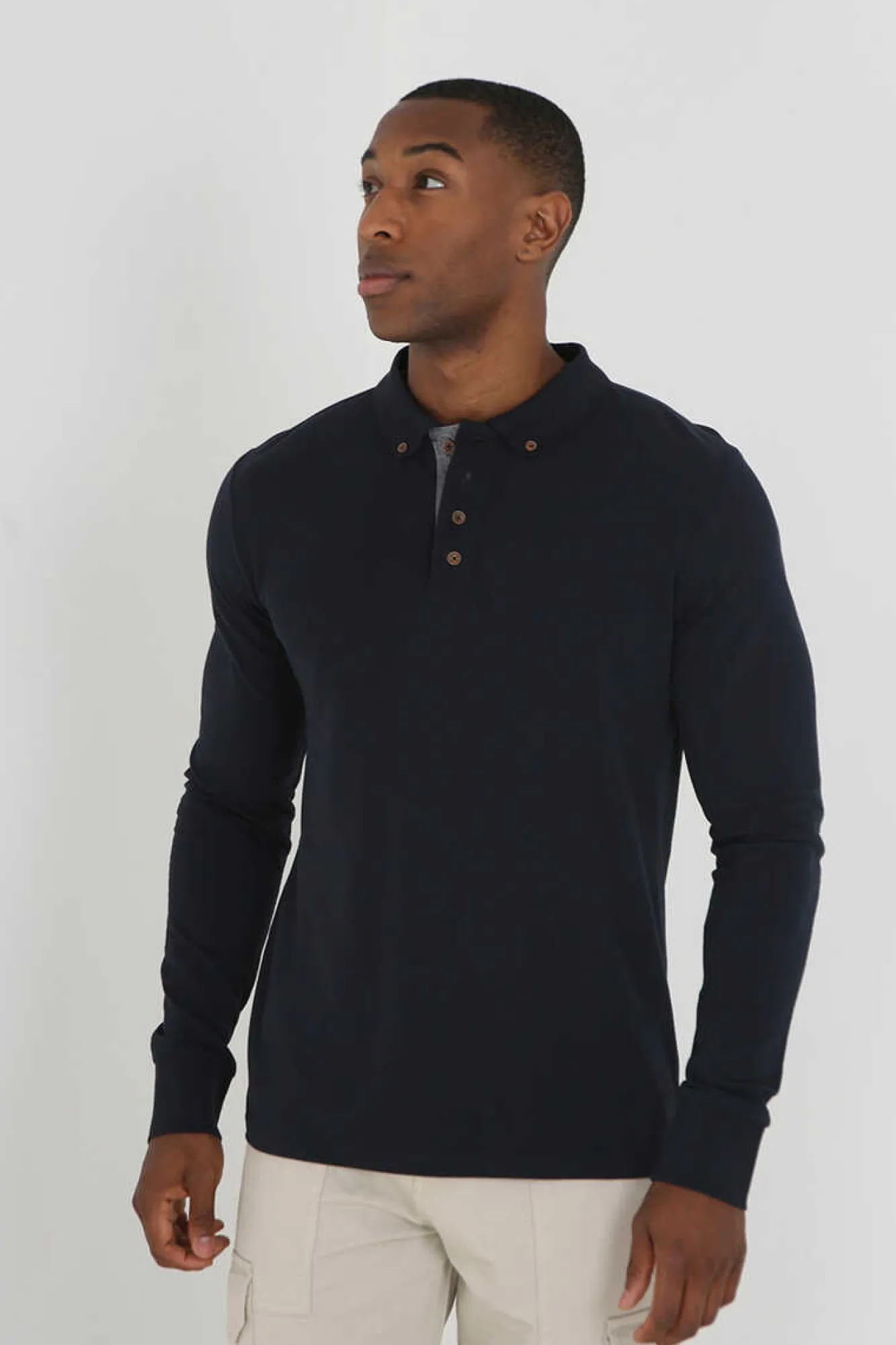 Brave Soul Polo Pique De Manga Comprida Marinho
