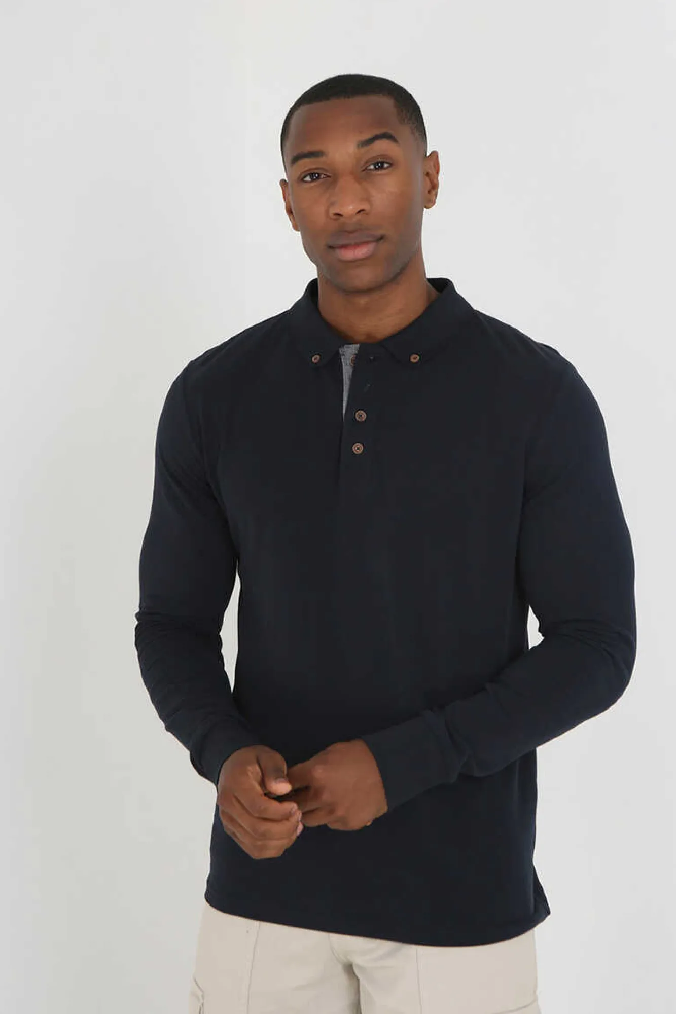 Brave Soul Polo Pique De Manga Comprida Marinho