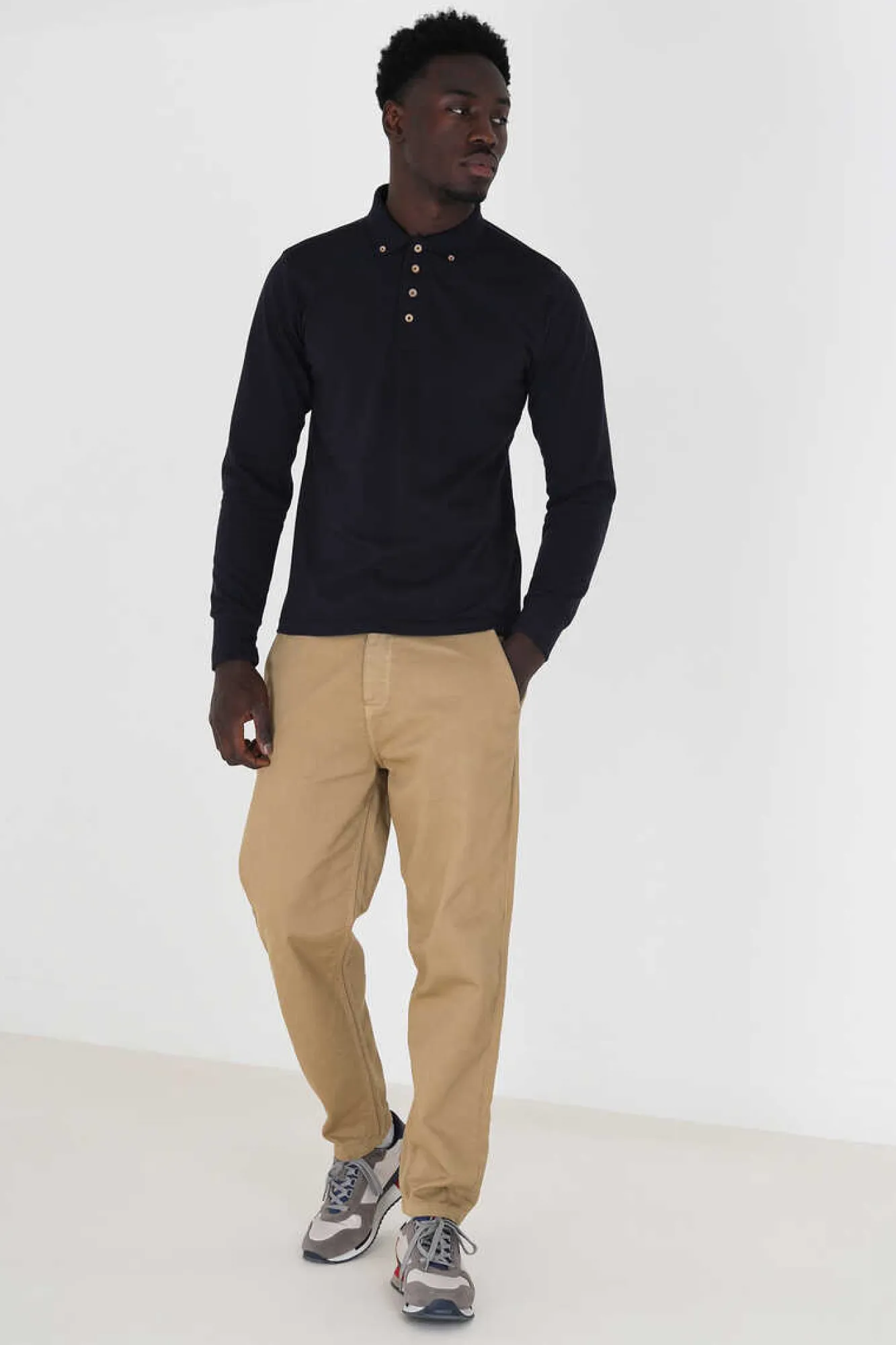 Brave Soul Polo Pique De Manga Comprida Marinho New