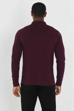 Brave Soul Polo Pique De Manga Comprida Vermelho Clearance