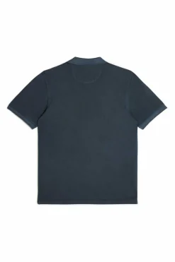 Ooto Polo Pique Lavado Bordado De Aviao Azul New