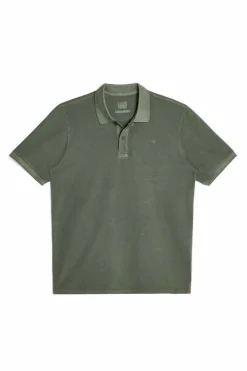 Ooto Polo Pique Lavado Bordado De Aviao Verde