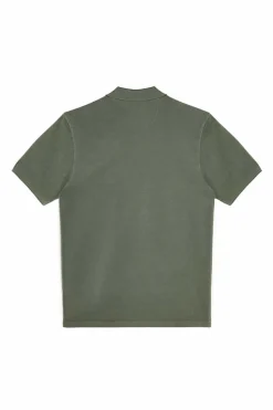 Ooto Polo Pique Lavado Bordado De Aviao Verde