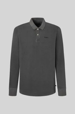 Pepe Jeans Polo Pique Logo Bordado Cinza Claro