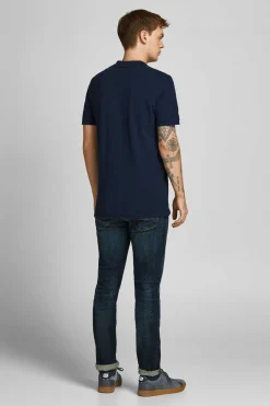 Jack & Jones Polo Slim Fit Marinho Discount