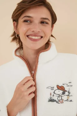 Women'secret Pijamas-Robe Curto Em Borrego Do Snoopy