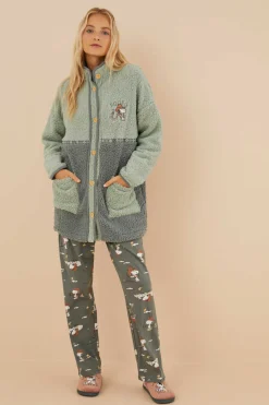 Women'secret Pijamas-Robe Curto Em Borrego Do Snoopy Em