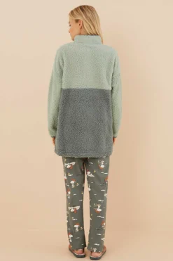 Women'secret Pijamas-Robe Curto Em Borrego Do Snoopy Em