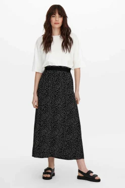 Only Saias-Saia Comprida Estampada Cintura Elastica