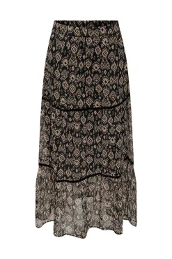 Only Saias-Saia Comprida Estampado Cetim