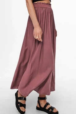 Only Saias-Saia Comprida Folgada Com Cintura Elastica