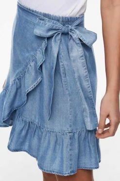 Only Saias-Saia Curta Tencel Cruzada