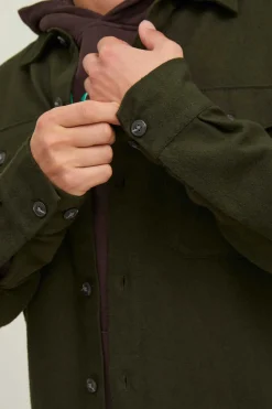 Jack & Jones Sobrecamisa Bolsos Verde Outlet