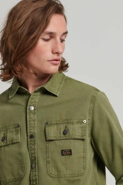 Superdry Sobrecamisa De Lona Cinza Hot
