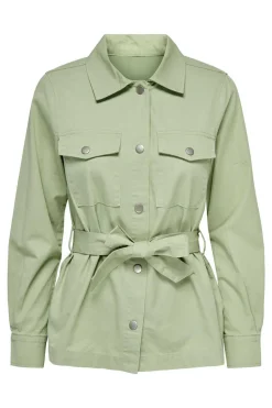 Only Blusoes E Casacos-Sobrecamisa De Popelina Cinto.