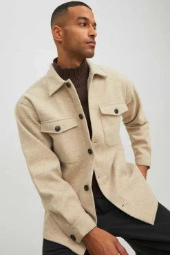 Jack & Jones Sobrecamisa Gola Camiseira Castanho Outlet