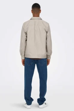 Only & Sons Sobrecamisa Lisa Cinza