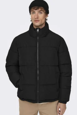 Only & Sons Sobretudo Acolchoado Preto Clearance