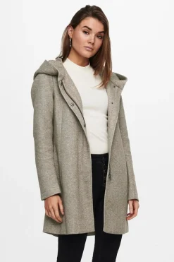 Only Sobretudos E Parkas-Sobretudo Com Capuz E Fecho-Eclair