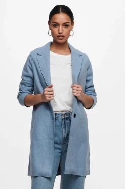 Only Sobretudos E Parkas-Sobretudo Com Lapelas E Botoes