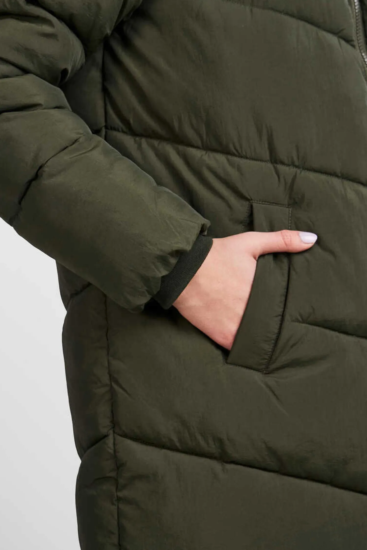 Pieces Sobretudos E Parkas-Sobretudo Comprido Acolchoado