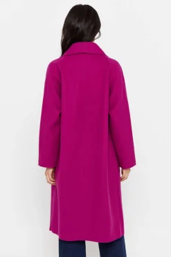 Cortefiel Sobretudos E Parkas-Sobretudo Fucsia Comprido