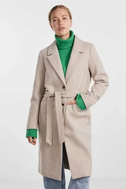 Pieces Sobretudos E Parkas-Sobretudo Gola De Lapela