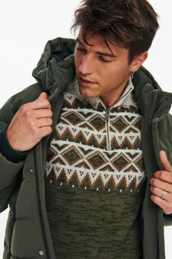 Only & Sons Sobretudo Puffer Castanho Hot