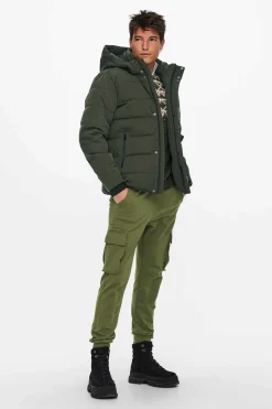 Only & Sons Sobretudo Puffer Castanho Hot