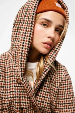 Springfield Sobretudos E Parkas-Sobretudo Xadrez Capuz La