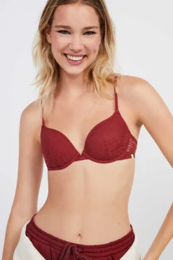 HI&BYE Roupa Interior-Soutien Enchimento Renda Escuro