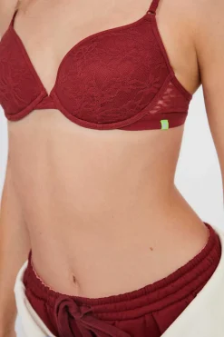 HI&BYE Roupa Interior-Soutien Enchimento Renda Escuro