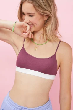 HI&BYE Roupa Interior-Soutien Top Algodao Bordeaux