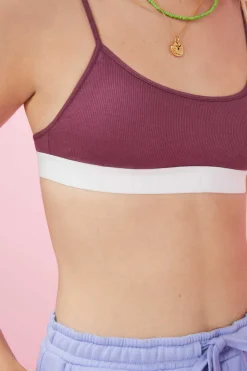 HI&BYE Roupa Interior-Soutien Top Algodao Bordeaux