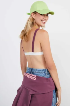 HI&BYE Roupa Interior-Soutien Top Triangular Algodao Bordeaux