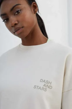 Dash and Stars Outdoor-Sweatshirt 100% Algodao Branco