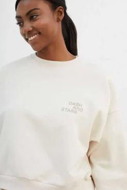 Dash and Stars Outdoor-Sweatshirt 100% Algodao Branco